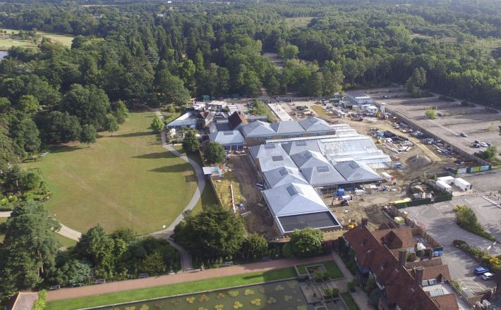 Aerial view of RHS Wisley's new development.