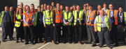 Chief executive Paul McLaughlin (centre) with B&ES colleagues during the Heathrow visit.