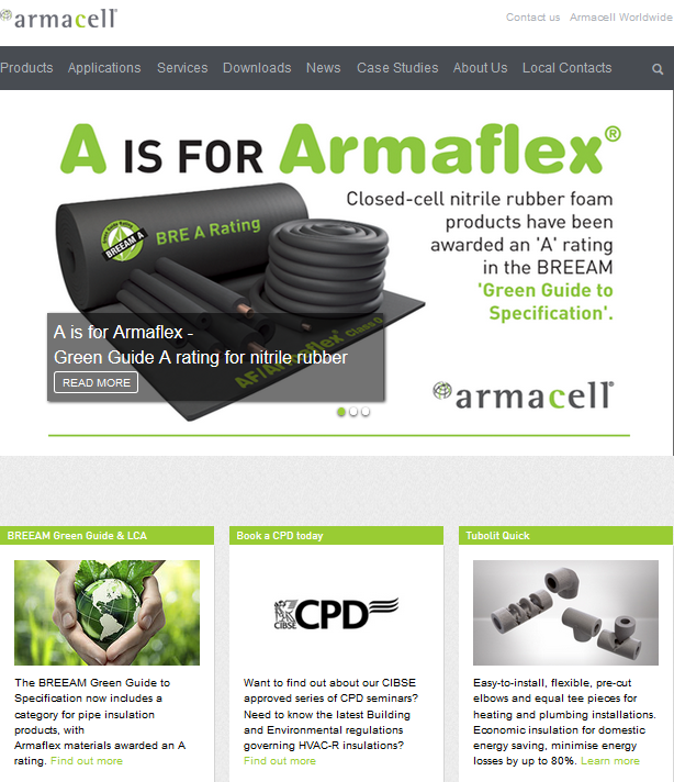 Armacell UK website relaunch