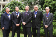 L-r: Jim Marner, president elect; Andy Sneyd, president; Roderick Pettigrew, chief executive; Malcolm Thomson, vice president; and Bruce Bisset, immediate past president.
