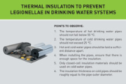 Thermal insulation should be used to prevent legionella in drinking water systems.