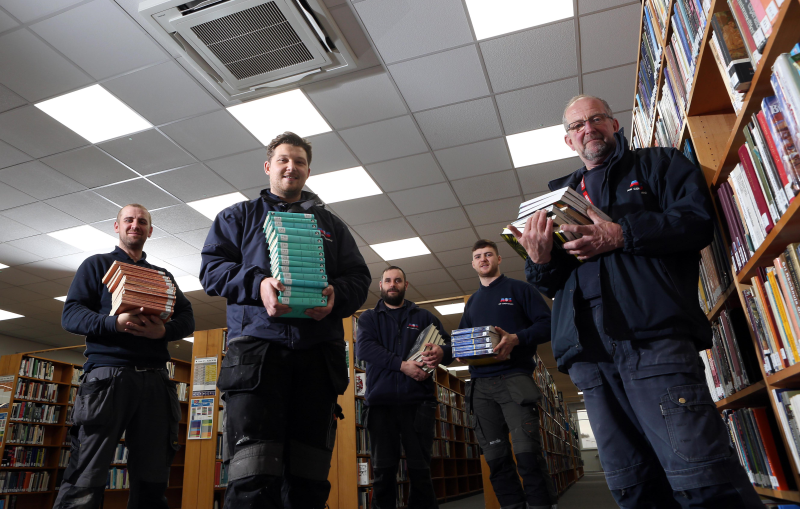 ACS Cool technicians in the University of Chester library. 