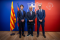 L-r: Panasonic Heating & Cooling Europe CEO Hiroshi Komatsubara; FC Barcelona president Joan Laporta; Panasonic Heating & Cooling Spain country manager Marc Díaz.