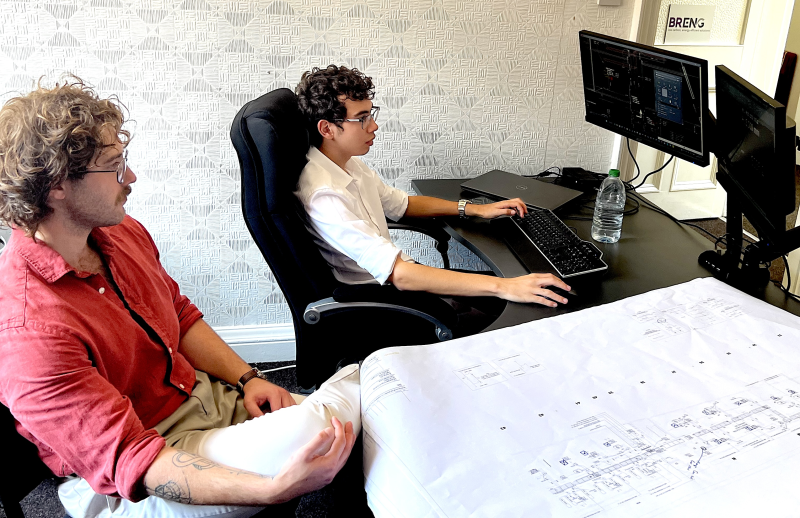 Tom Smelt and Owen Gartland at work.