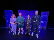 L-r: Kathryn Wilson (BBC Host), Matthew Carr (Middlesborough FC foundation), Emilia Martinez-Barnfather (BBC Journalism apprentice), Sam Gills (Star Refrigeration).